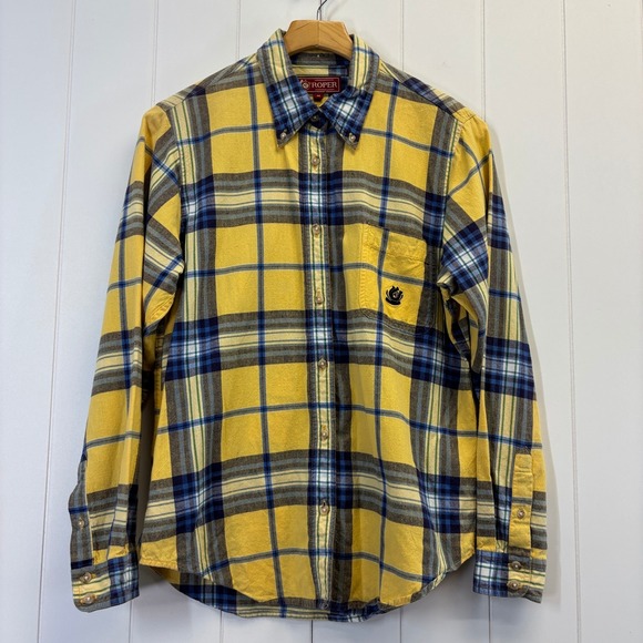 Roper Tops - Roper Womens Western Cowgirl Plaid Button Down Size M Rodeo Farm Girl Workwear